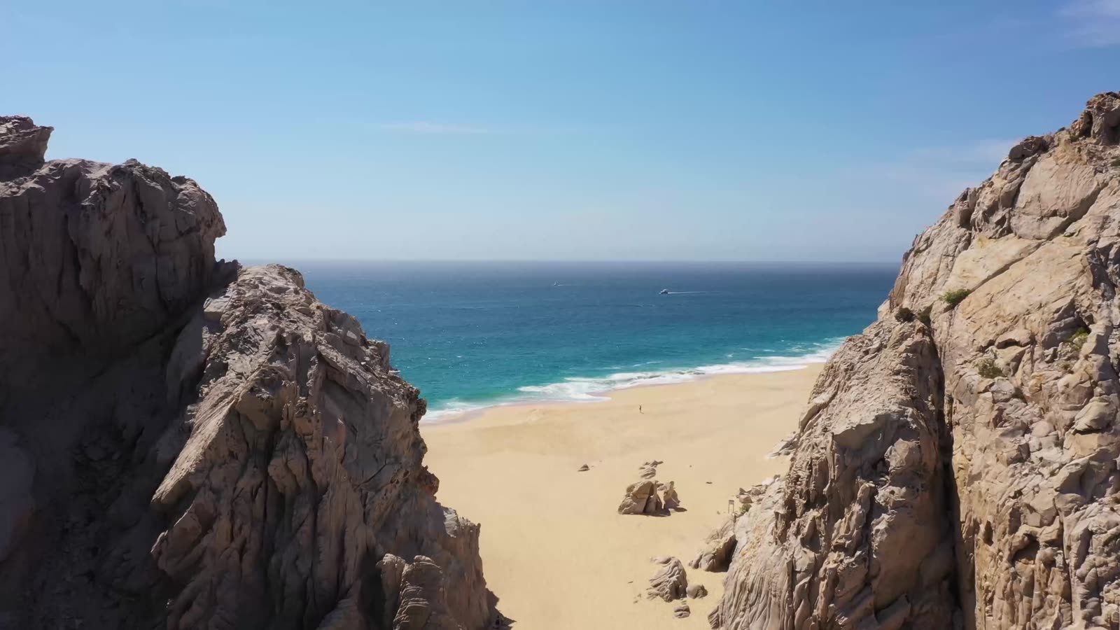 Aerial view of the Pacific beaches of Baja California Sur